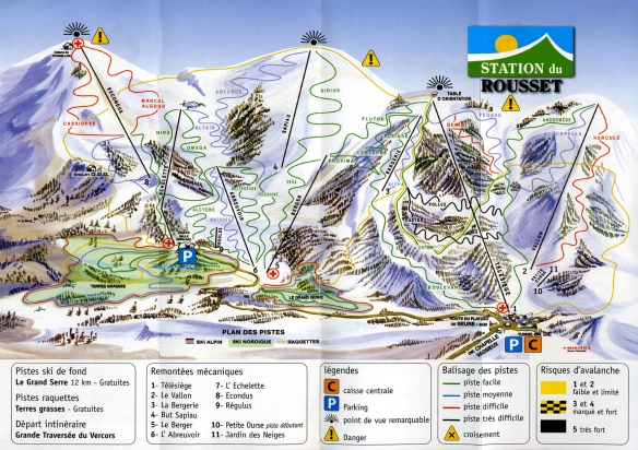 plan des pistes station de ski col du rousset