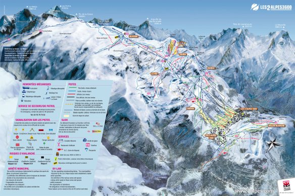 Plan des pistes les 2 Alpes